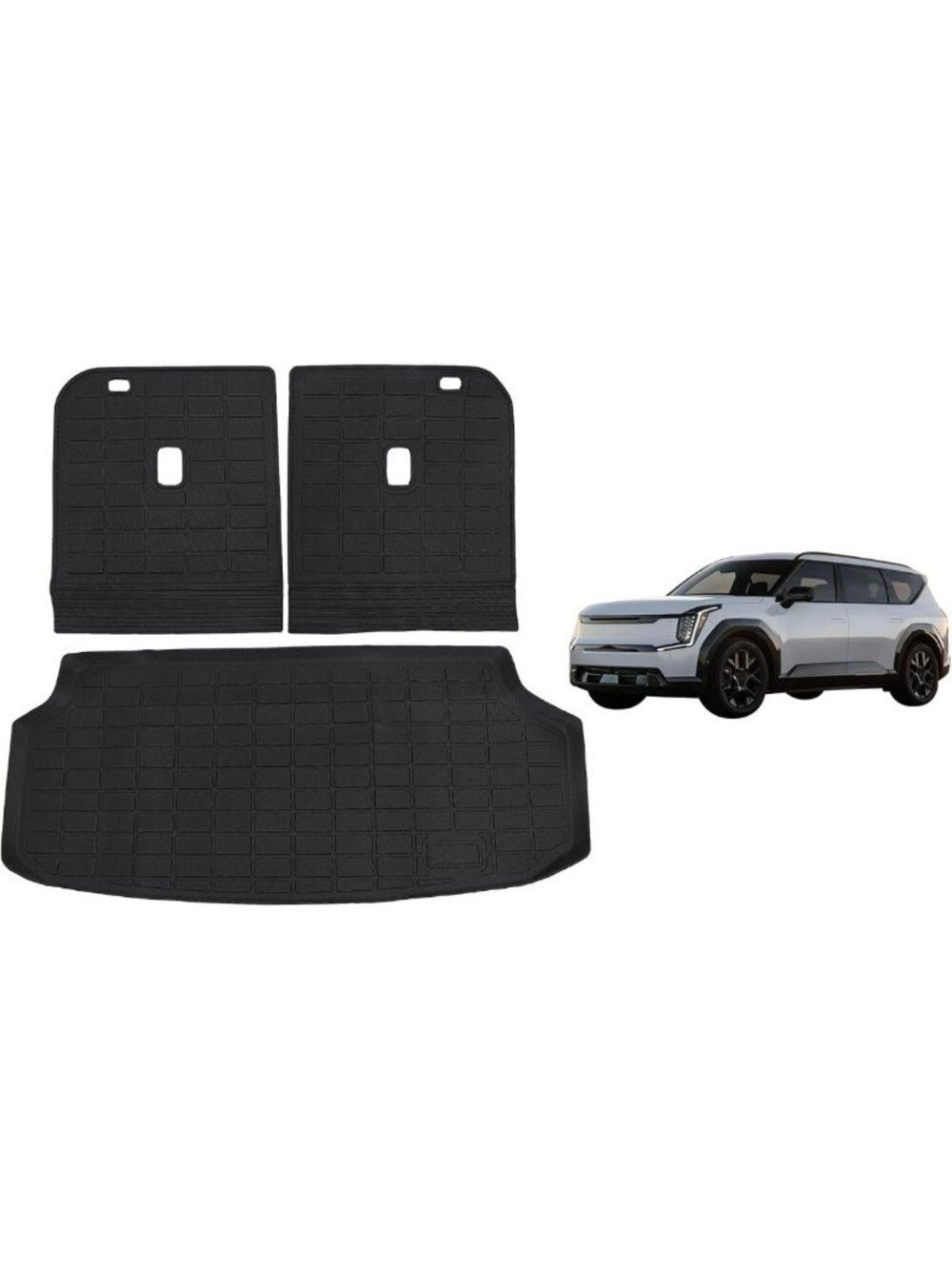 Custom Fit Trunk Cargo Liners & Backrest Mats for Kia EV9 2024-2026 - Black